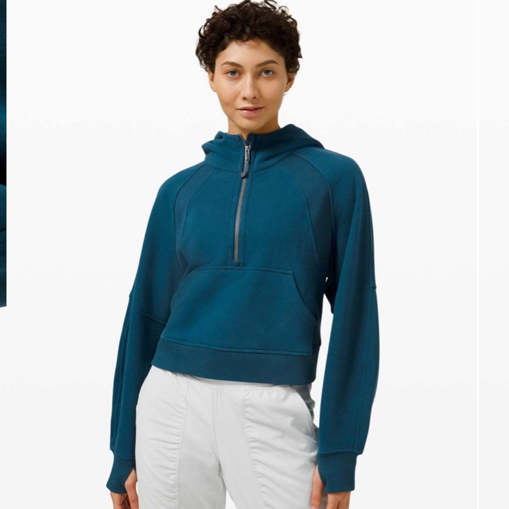 •SOLD• Lululemon Scuba Oversized 1/2 Zip Hoodie Blue Borealis M/ L